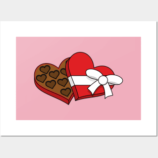 Valentine's Day Heart Chocolate Box Posters and Art